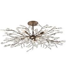 Elk 18255 6 Crislett 6 Light 41 Inch Sunglow Bronze Semi Flush Mount Ceiling Light