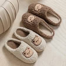 Cozy Cartoon Bear Fuzzy Slippers for Men - Soft Plush Lined Indoor House  Shoes, Light Brown & Cream with Adorable * Warm Winter/Fall Footwear, Bear  Slippers