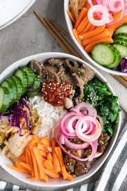 Easy Korean Beef Bibimbap Recipe Recipe Bibimbap Recipe Easy Bibimbap Recipe Bulgogi Recipe
