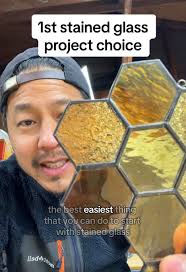 Pick a project that is easy at first so you don’t get overwhelmed by the  work. #stainedglassdiy #honeycomb #stainedglassart