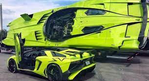 For 2 2m You Could Land This Bright Green Lamborghini Aventador Plus A Matching Speed Boat American Luxury Lamborghini Aventador Green Lamborghini Speed Boats