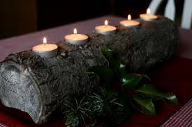 Handcrafted Holiday Yule Log Candle Holder Tutorial To Make A Yule Log Candle Holder Perfect In Time For Log Candle Holders Log Candles Yule Decorations