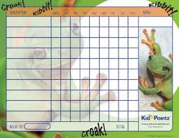 free printable behavior chart frogs theme kid pointz