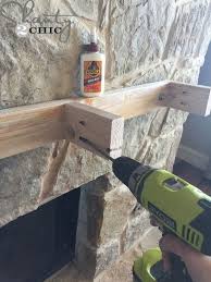 How To Build And Hang A Mantel On A Stone Fireplace Diy Kamin Feuerstelle Aus Stein Steinkamin