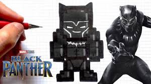 Wie Zeichnet Man Black Panther Pixel Art Chadwick Marvel Youtube