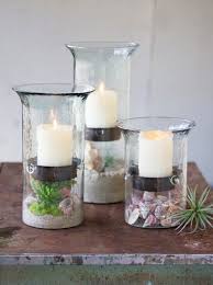 Glass Candle Holders With Inserts Perfect For Beach Combers In 2020 Glass Candle Holders Bathroom Candles Decor Coffee Table Candles