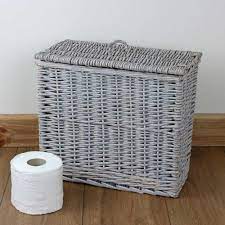 Stylish and contemporary, this 3 litre pedal bin is sure to give your bathroom a bright new look. Grey Wash Wicker Toilet Roll Holder The Basket Company