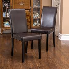 Refurbish your dining room set! Esteban Brown Leather Parson Dining Chairs Set Of 2 In 2021 Dining Chairs Leather Dining Chairs Dining Chair Set