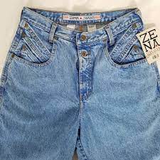 Zena Jeans Vintage Sz 12 High Waisted Mom Jeans 80s Denim Tapered Leg With Tags High Waisted Mom Jeans Zena Jeans Mom Jeans
