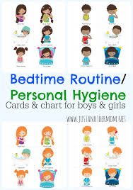 personal hygiene and bedtime routine chart and cards for