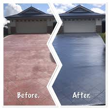 Driveway Painting Sealing In Brisbane By Waterworx Pressure Cleaning Modern Driveway Roof Repair Ipswich