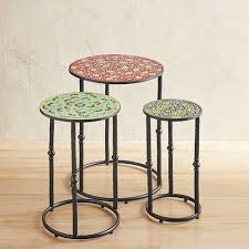 Kaleidoscope Mosaic Nesting Tables Set Of 3 Pier 1 Imports Outdoor Coffee Tables Table Outdoor Side Tables
