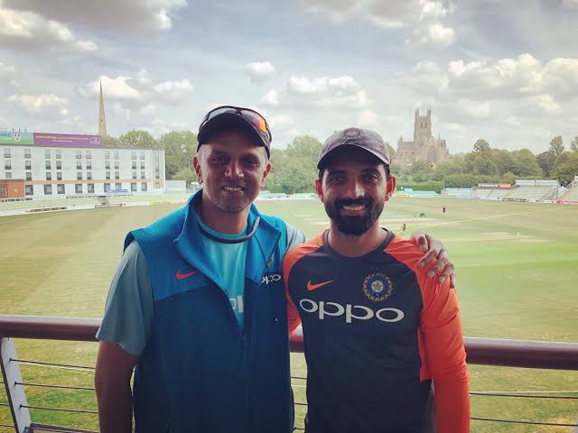 Image result for ajinkya rahane with dravid