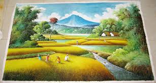 Feng shui and chinese paintings. Feng Shui Painting Beautiful Natural Scenes And Rice Harvest Feng Shui Paintings Natural Scenes Pictures Nature