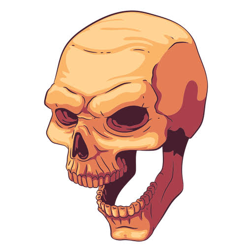 Screaming Skull Illustration PNG & SVG Design For T-Shirts