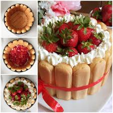 Dessert facile 30 min 25 min. Impasto Tutorial Torta Charlotte Dolce Ripieno Panna E Fragole Cucinare E Come Amare