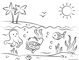 You can use our amazing online tool to color and edit the following summer beach coloring pages. Tropical Beach By Artsashina Coloring Pages Printable