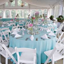 Chandeliers Sky Blue Linens And Pink Centerpieces Dressed Up The Airy Tent Mossy Arrange Wedding Table Ideas Blue Baby Blue Weddings Blue Wedding Decorations