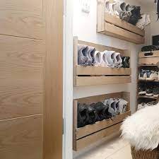 shoe rack wall mounted rustic wooden storage timber floating shelves melbourne