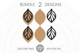 Leaf Earring Svg Faux Leather Earrings Template 719353 Cut Files Design Bundles