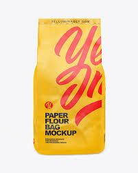 Download Paper Flour Bag Mockup In Bag Sack Mockups On Yellow Images Object Mockups