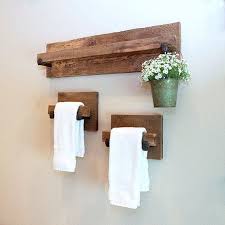 Hand Towel Holder Rustic Towel Rack With Industrial Railroad Etsy Rustic Towels Rustic Towel Rack Wood Towel Bar