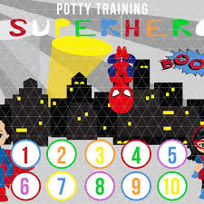 Printable Superhero Reward Chart Potty Training Kids