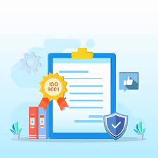 Premium Vector | Vector quality control with iso 9001 concept