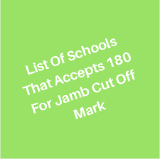 If you scored exactly or above the cut off mark prescribed for your course, that means you have a higher chance of being admitted, and getting marks below the cutoff means you may not be considered for admission. List Of Universities That Accepts 180 For Jamb Cut Off Mark In 2020