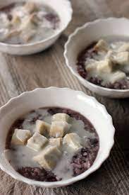 Taro Sticky Rice With Coconut Cream Ang Sarap Recipe Desserts Asian Desserts Sweet Soup
