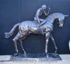 All of our prices include freight shipped to your front door. Lifesize French Bronze Horse And Jockey Statue By Bonheur