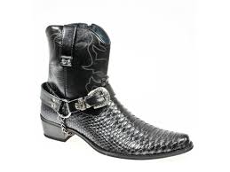 Black And White Cowboy Boots Mens Casper Mens Short Length Snake Skin Cowboy Boots Black Mens Boots Fashion Boots Shoe Boots