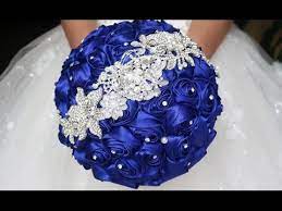 12x108 royal blue satin table runner. Blue Rose Wedding Bouquet Youtube