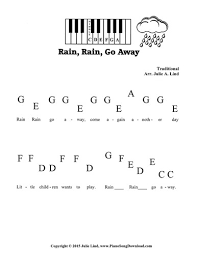 Sync your beginner piano sheet music to our free ios, android, or desktop apps for easy organization, markup, transposition, and access anywhere on the go. Rain Rain Go Away Free Pre Staff Piano Sheet Music With Letters