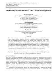 The ultimate guide to mergers & acquisitions: Pdf Productivity Of Malaysian Banks After Mergers And Acquisition