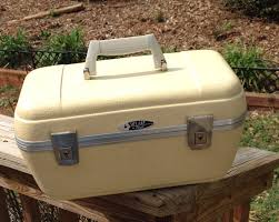 Vintage Sky Cap Train Case Pale Yellow Train Case By Platt Etsy Train Case Pale Yellow Vintage Luggage