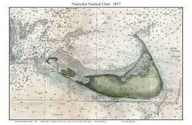 Nantucket Nautical Chart 1857 Us Coast Survey Old Map Custom Print