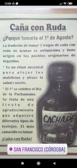 La 23º edición de la fiesta se iniciará el 1° de agosto con el ritual del sahumerio en. Tododiet Cana Con Ruda Se Trata De Una Ancestral Facebook