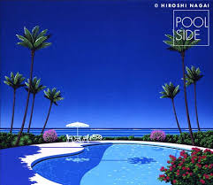 hiroshi nagai poolside americana art scenery background retro art