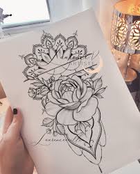 Flowers Mandala Tattoo Design Instant Download Laurenceveillx In 2020 Printable Tattoos Tattoos Mandala Tattoo Design