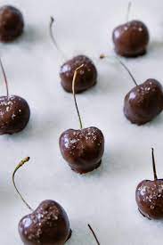 Salted Dark Chocolate Covered Cherries Recipe Chocolate Covered Cherries Chocolate Dipped Cherries Chocolate Covered Cherries Recipe