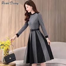 New Hot Best Selling 2020 Spring Dress Women A Line Dress Long Sleeve Knee Length Office Lady Elegant O Neck Women Dress Casual Slim Autumn Vestidos Alsupersa In 2020 Spring Dresses Women Women S