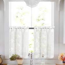 As a leading supplier of home textiles, driftaway has an extensive home fashion product line, including bedding, quilt sets, throw blankets, window treatments, shower curtains and other home decors. Tier Curtains White 36 Inch Length Kitchen Cafe Floral Embroidered Sheer Window Curtain Set For Bathroom Semi Sheer Buy Online In Belize At Belize Desertcart Com Productid 98141551