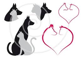 Cat And Dog Digital Clip Art Set Pet Animal Clipart Heart Etsy In 2020 Cat And Dog Tattoo Digital Clip Art Set Dog Tattoos