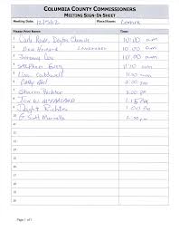 MINUTES OF THE MEETING OF THE COLUMIA COUNTY BOARD OF COMMISSIONERS Public  Works Directors Meeting Columbia County Public Works