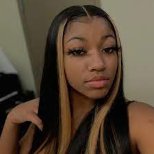 Nadula 13x4 Lace Front Wig Straight Weave Strawberry Honey Blonde Highlights 150 Density Black Hair With Highlights Wig Hairstyles Blonde Highlights