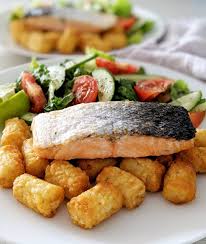 Budget Living In Australia On Instagram Oven Baked Salmon With Potato Gems And Simple Salad 5 Mins Oven Baked Salmon Baking Recipes Healthy Diy Food Recipes