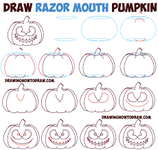 Easy pumpkin drawing free download best easy pumpkin drawing on. Easy Scary Drawings Step By Step Novocom Top