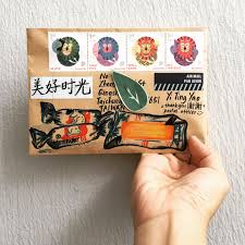 大白兔奶糖 长大了 supersized white rabbit milky candy 大白兔奶糖 童年回忆 happymail write handwritten handwrittenwordsarethebest dr air mail postcard logo design