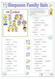 This is an online quiz called family members. English Exercises Simpsons Family Quiz